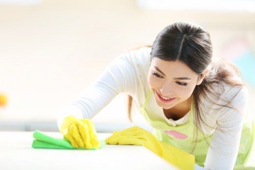 TW1 carpet cleaning process with extraction equipment on a hallway carpet